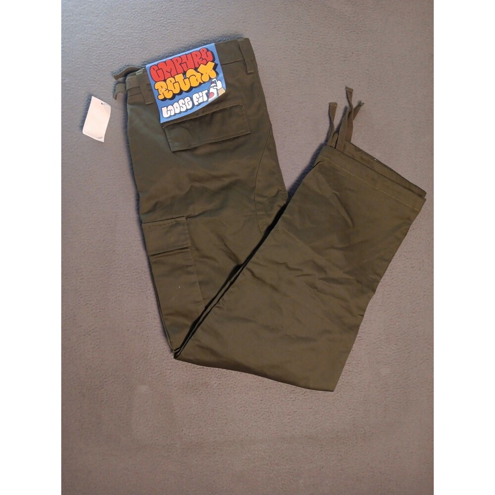 NEW Empyre loose fit relax cargo Pant Men's 32x29 Green Button Fly - Picture 14 of 14
